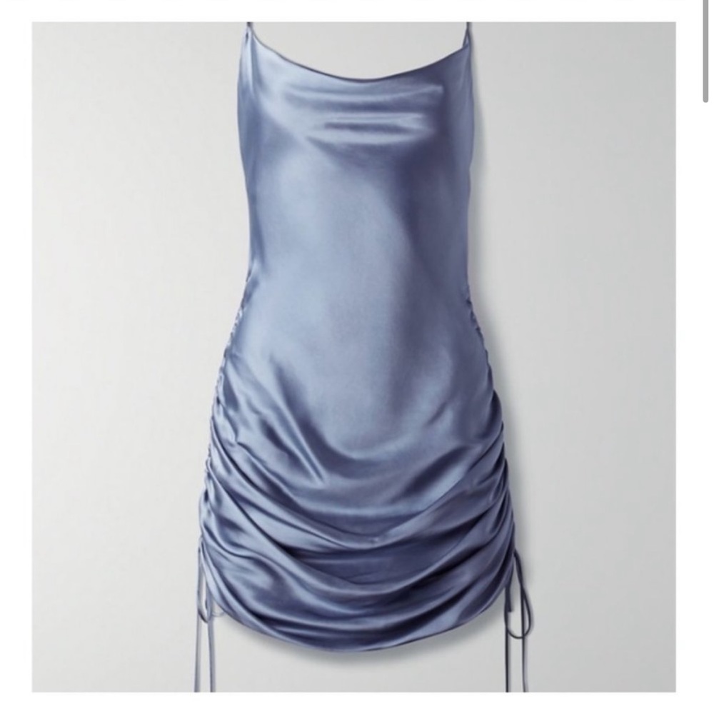 Aritzia Wilfred ruched slip dress